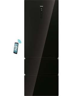 Haier HTW7720DNGB Ψυγειοκαταψύκτης 483lt Full No Frost Υ200.6xΠ70xΒ67.5cm Μαύρος