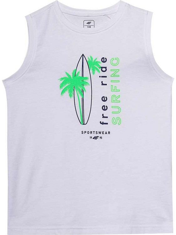 4F Παιδικό T-Shirt Αμάνικο Λευκό JWSS24-TSLEM040-10S