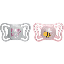 Chicco PhysioForma Light Ανατομικές Ορθοδοντικές Πιπίλες Σιλικόνης 2-6m Honey Ροζ 2τμχ