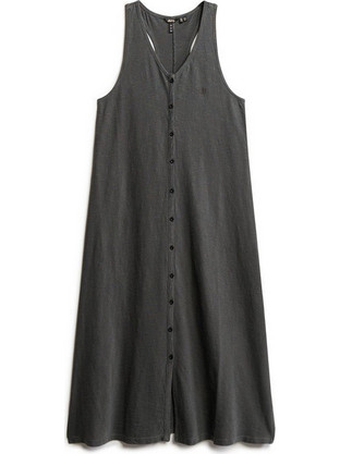 Superdry Midi Καλοκαιρινό Καθημερινό Φόρεμα Ανθρακί W8011640A-02A