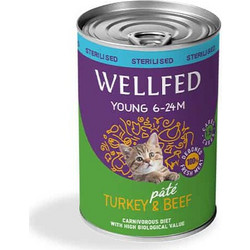 Wellfed Sterilised Young Pate with Turkey & Beef 400gr