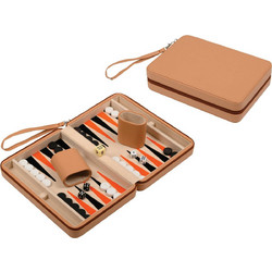 Travel Σκάκι - Τάβλι Δερμάτινο με Πιόνια & Πούλια 23x17cm 2422