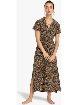Billabong Sweet Day Midi Καλοκαιρινό Καθημερινό Φόρεμα Floral Μαύρο EBJWD00135-BSD