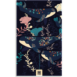 UVEA Deep Whale Πετσέτα Θαλάσσης Microfiber Μαύρη 100x180cm 92-112