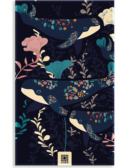 UVEA Deep Whale Πετσέτα Θαλάσσης Microfiber Μαύρη 100x180cm 92-112