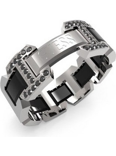 Guess Ανδρικό Δαχτυλίδι από Ατσάλι Ασημί UMR04028JWSTB