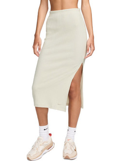 Nike Μίντι Φούστα Πλεκτή Ψηλόμεση Pencil Μπεζ FQ1636-104