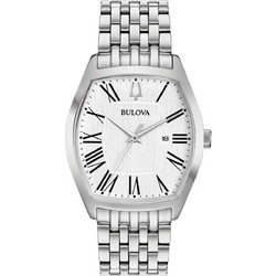 Bulova Tonneau Γυναικείο Ρολόι με Ασημί Μεταλλικό Μπρασελέ 96M145
