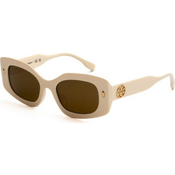 Tory Burch TB7202U 196273 Γυναικεία Γυαλιά Ηλίου Τετράγωνα Κοκάλινα Άσπρα με Καφέ Φακό