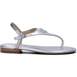 Ralph Lauren Ellington Δερμάτινα Γυναικεία Σανδάλια Ασημί 802940018001