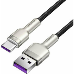 Baseus Cafule Braided USB-A to USB-C 66W 0.25m Black Silver CAKF000001