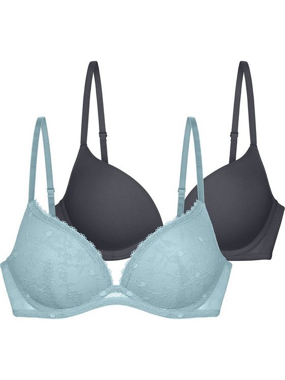 Dorina Radha Σουτιέν Push Up με Μπανέλα Γαλάζιο Ανθρακί FXPG0027LA141-2X0389