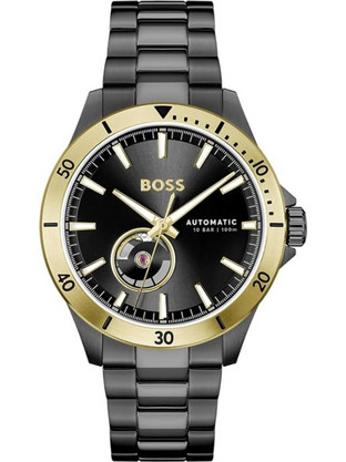 Hugo Boss Troper Ανδρικό Ρολόι Αυτόματο με Μαύρο Μεταλλικό Μπρασελέ 1514203