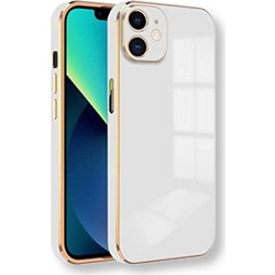 Bodycell Gold Plated Silicon Back Cover White (iPhone 12)