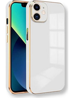 Bodycell Gold Plated Silicon Back Cover White (iPhone 12)