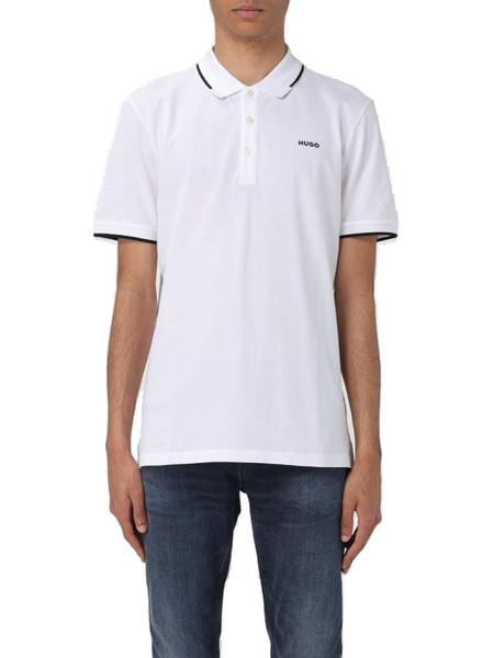 Hugo Boss Ανδρική Μπλούζα Polo Κοντομάνικη Λευκή 50467344-100