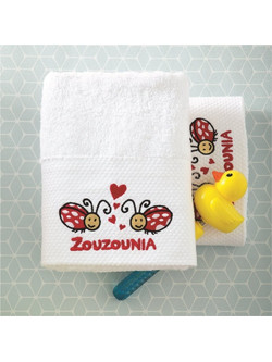 Zouzounia Πασχαλίτσα Σετ Βρεφικές Πετσέτες 2τμχ 500gr/m² ZOU-BD-359
