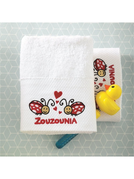 Zouzounia Πασχαλίτσα Σετ Βρεφικές Πετσέτες 2τμχ 500gr/m² ZOU-BD-359