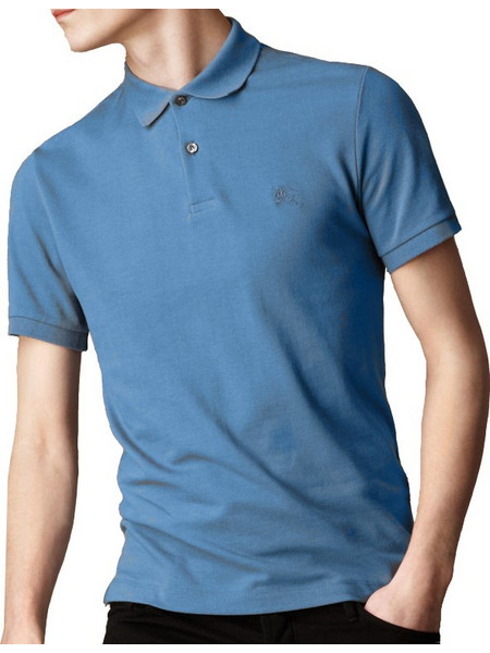 Burberry Ανδρική Μπλούζα Polo Κοντομάνικη Γαλάζια 38726491
