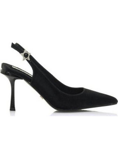 MariaMare Γόβες Slingback Δερμάτινες με Τακούνι Στιλέτο Μαύρες 68349-C54421