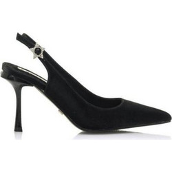 MariaMare Γόβες Slingback Δερμάτινες με Τακούνι Στιλέτο Μαύρες 68349-C54421