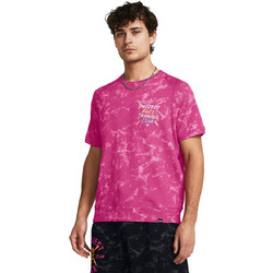Under Armour LongSleeve Shirt Pjt Rck Q2 Terry AOP Crew Ανδρικό Αθλητικό Φούτερ Φούξια 1383292-686