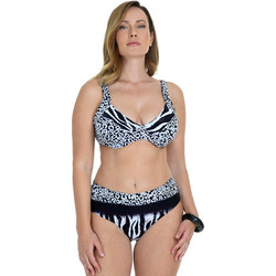 MiandMi Bikini Set Ψηλόμεσο Animal Print Μαύρο Λευκό 24040-26078