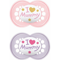 Mam I Love Mummy Ανατομικές Ορθοδοντικές Πιπίλες Σιλικόνης 6-16m Μωβ Ροζ 2τμχ