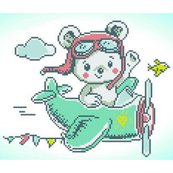 Diamond Dotz Aero Bear Καμβάς Diamond Painting Kit 33x28cm DD5.030