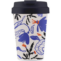 Chic Mic Ποτήρι Καφέ Μπαμπού Bioloco Plant Μπλε Λευκό 350ml BPE123