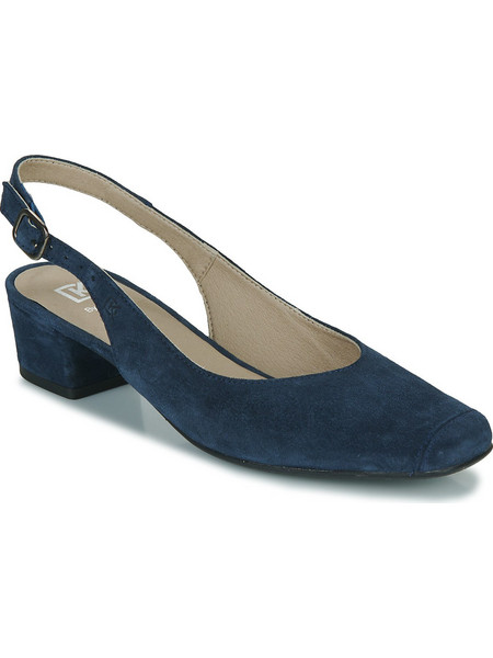 Dorking PAMEL Ανατομικές Γόβες Suede Slingback με Χοντρό Χαμηλό Τακούνι Navy Μπλε D9098