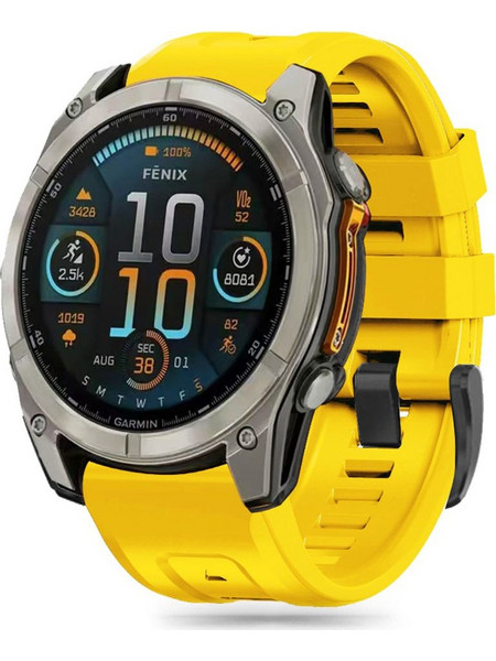 Tech-Protect Silicone Λουράκι Σιλικόνης Yellow (Garmin Fenix 5 / 6 / 6 Pro / 7 / 8 / Ε 47mm)