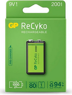 Gp Recyko 9V 6F22 200mAh 1τμχ