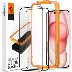 Spigen Glas. TR Align Master Tempered Glass 2-pack Black (iPhone 15 Plus)