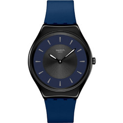 Swatch Duet At Dusk Γυναικείο Ρολόι με Μπλε Καουτσούκ Λουράκι SYXB108