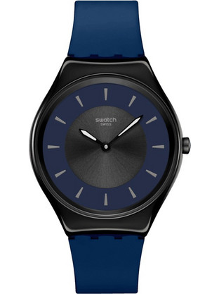 Swatch Duet At Dusk Γυναικείο Ρολόι με Μπλε Καουτσούκ Λουράκι SYXB108