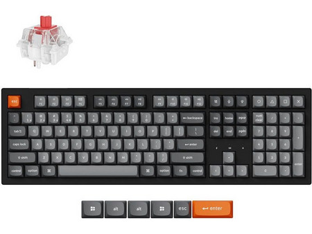 Keychron K10 Max QMK Ασύρματο Μηχανικό Gaming Πληκτρολόγιο με Keychron Super Red Διακόπτες RGB Black
