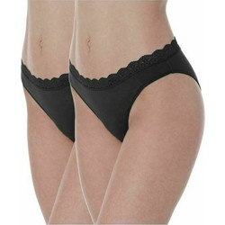 Apple Boxer Γυναικεία Slip με Δαντέλα Μαύρα 2Pack 0222300