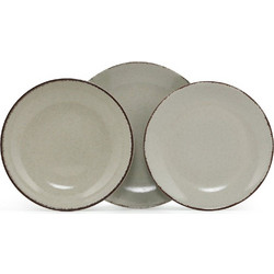 Hermia Olive Green Σετ Πιάτα Φαγητού Πορσελάνης Χακί 18τμχ 710KTP3381