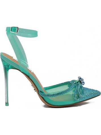Steve Madden Γόβες με Τακούνι Στιλέτο με Λουράκι Φιόγκο & Στρας Τιρκουάζ