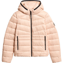 Superdry Γυναικείο Μπουφάν Χειμωνιάτικο Puffer Μακρύ Nude W5011724A-2WV