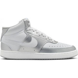 Nike Court Vision Mid Γυναικεία Sneakers Μποτάκια Λευκά Ασημί CD5436-108