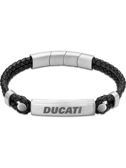Ducati Ανδρικό Βραχιόλι Χειροπέδα από Δέρμα & Ατσάλι DTAGB0003601