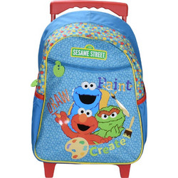 SunCe Sesame Street Σχολική Τσάντα Τρόλεϊ Δημοτικού Γαλάζια SEC-3050-MULTI