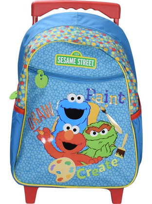 SunCe Sesame Street Σχολική Τσάντα Τρόλεϊ Δημοτικού Γαλάζια SEC-3050-MULTI