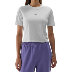 4F Γυναικείο Αθλητικό Crop Top Λευκό 4FWAW24TTSHF1701-10S
