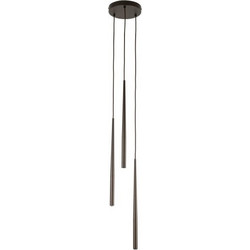 TK Lighting Piano Κρεμαστό Φωτιστικό Οροφής Τρίφωτο G9 Καφέ Φ20cm 10109
