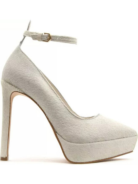 Carrano Γόβες Suede με Τακούνι Στιλέτο με Λουράκι & Φιάπα Εκρού 571002B-CAB01