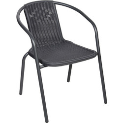 Homeplus Vivia Πολυθρόνα Κήπου Rattan Ανθρακί 01.02.1000