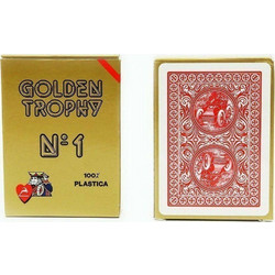 Modiano Golden Trophy Τράπουλα Πλαστική Κόκκινη 8003080004526